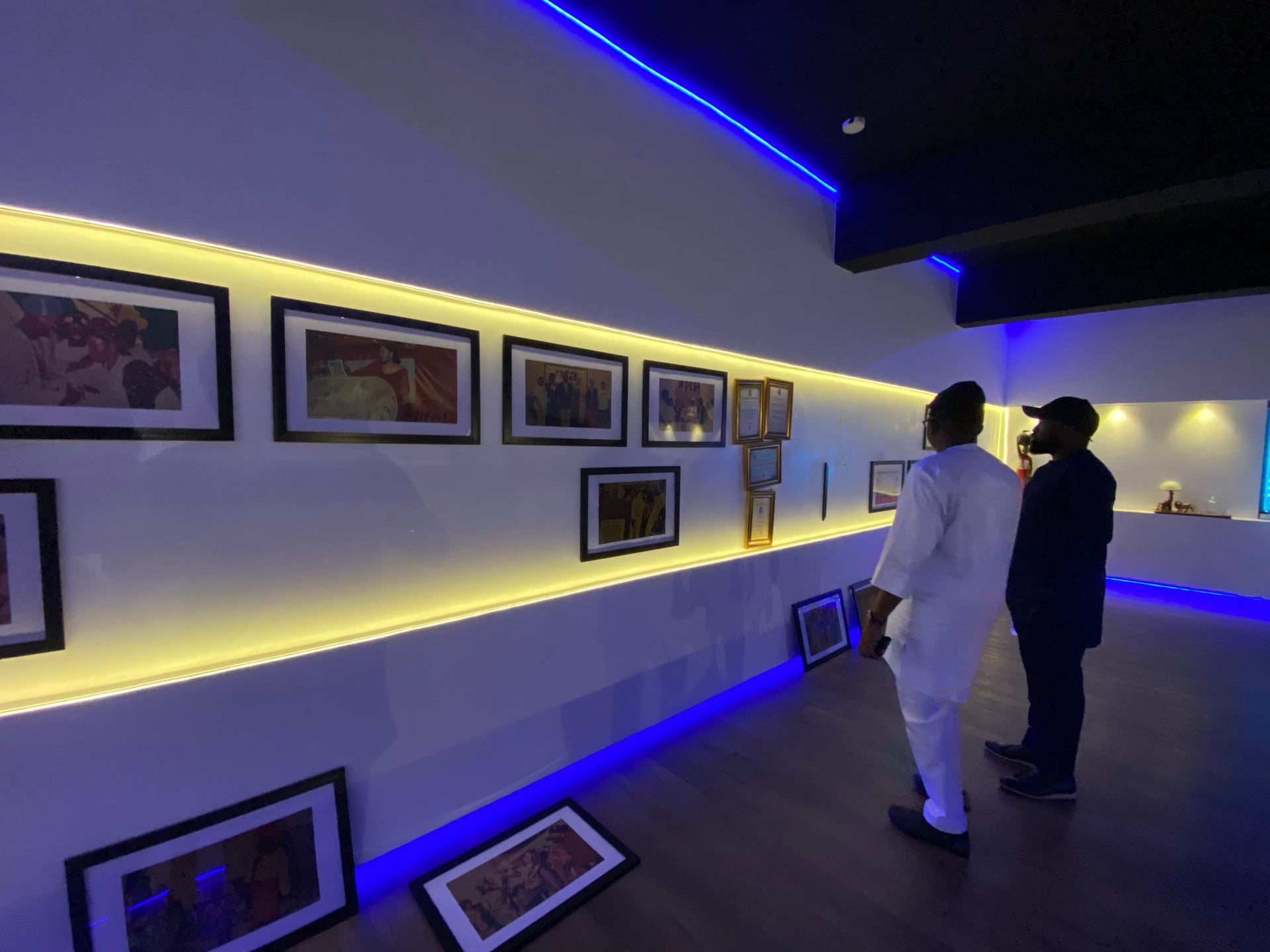 A gallery wall displaying milestones and historical moments.