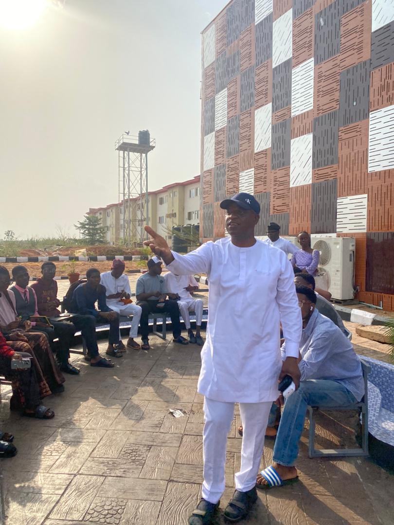 Community gathering at the center.