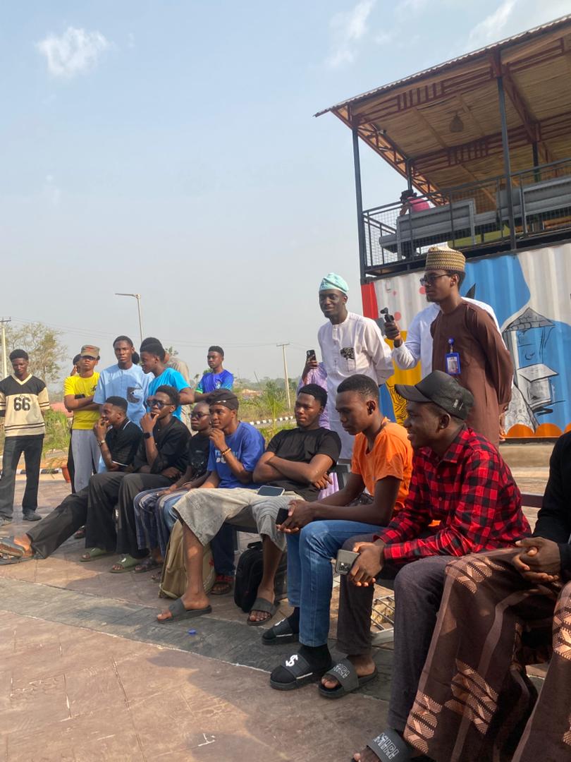 Outdoor presentation session.